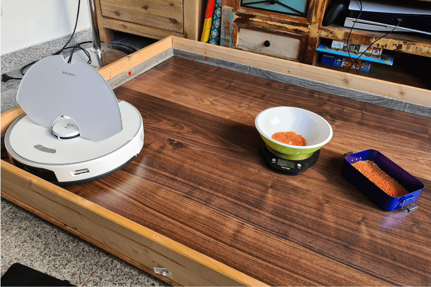 Close-up view of the test arena.